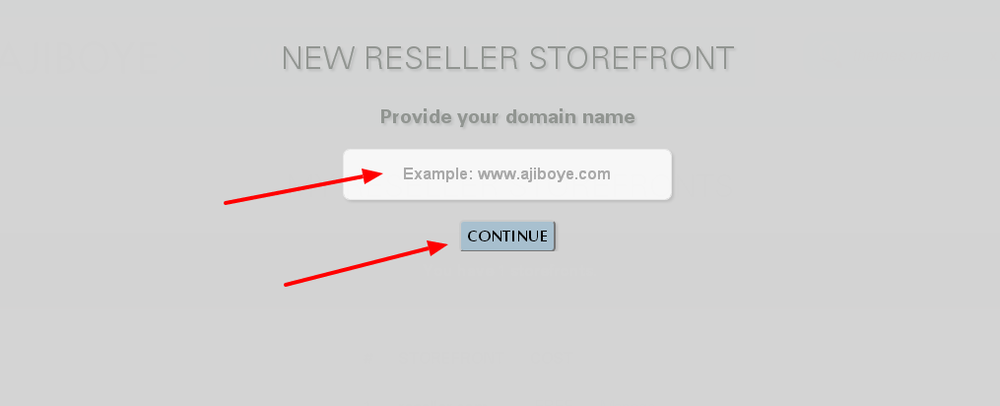 Providing the domain name for your storefront