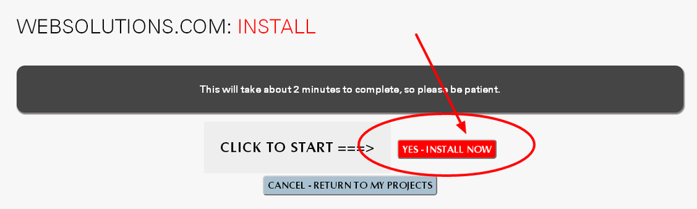 Start storefront website install